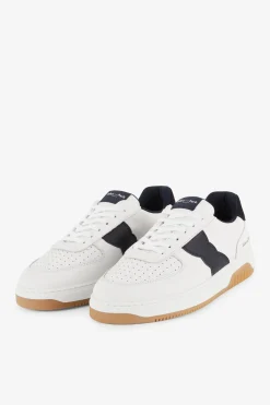 Outlet Baskets Blanches Bicolores En Cuir Homme Sneakers