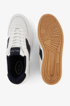 Outlet Baskets Blanches Bicolores En Cuir Homme Sneakers