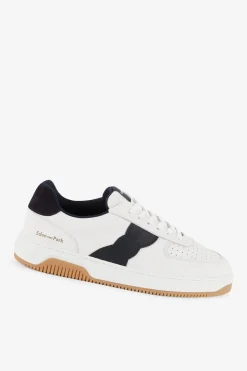 Outlet Baskets Blanches Bicolores En Cuir Homme Sneakers