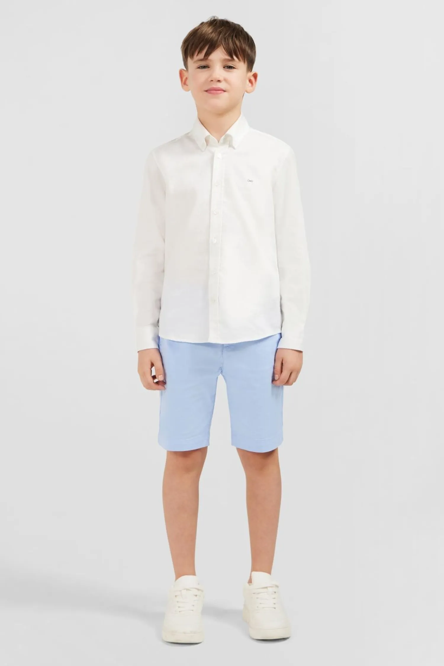 Outlet Bermuda Chino Bleu Ciel En Coton Stretch Enfant Enfant