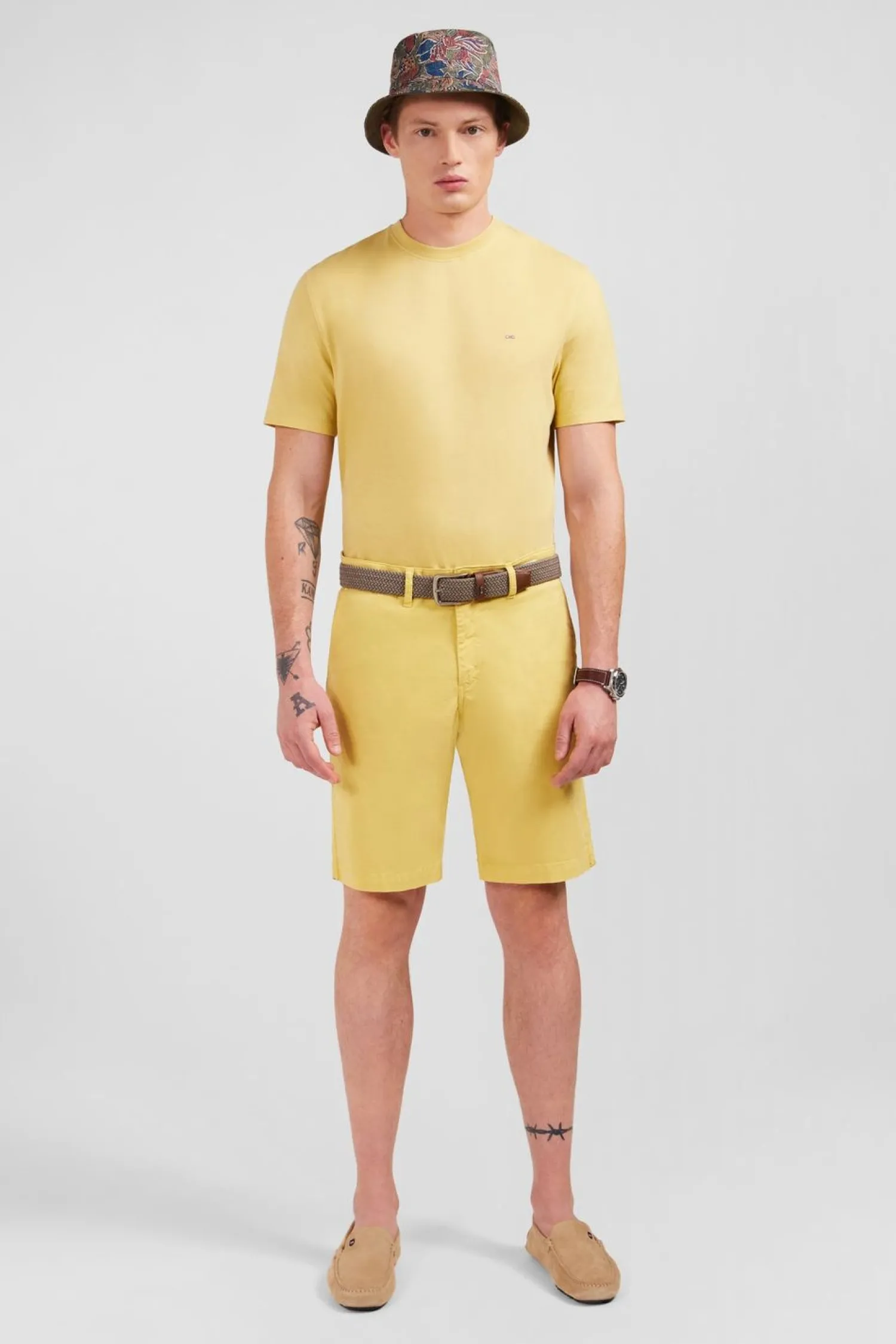 Sale Beruda Jaune Uni Homme Shorts Et Bermudas