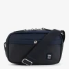 New Besace Bleu Marine Avec Effet Cuir Graine Homme Sacoches
