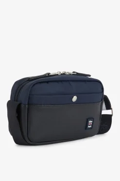 New Besace Bleu Marine Avec Effet Cuir Graine Homme Sacoches