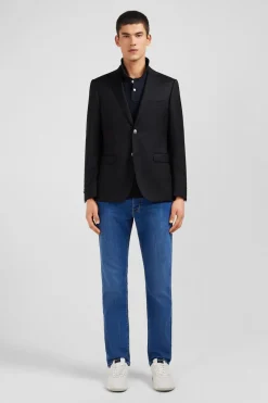 Discount Blazer Noir Slim Fit 100 % Laine Homme Blazers Et Costumes