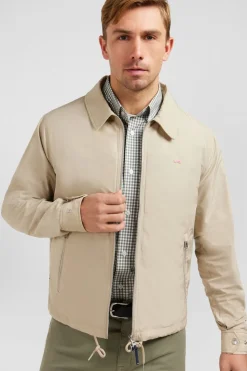 New Bouon Zippe A Co Caique Beige Homme Manteaux Et Vestes