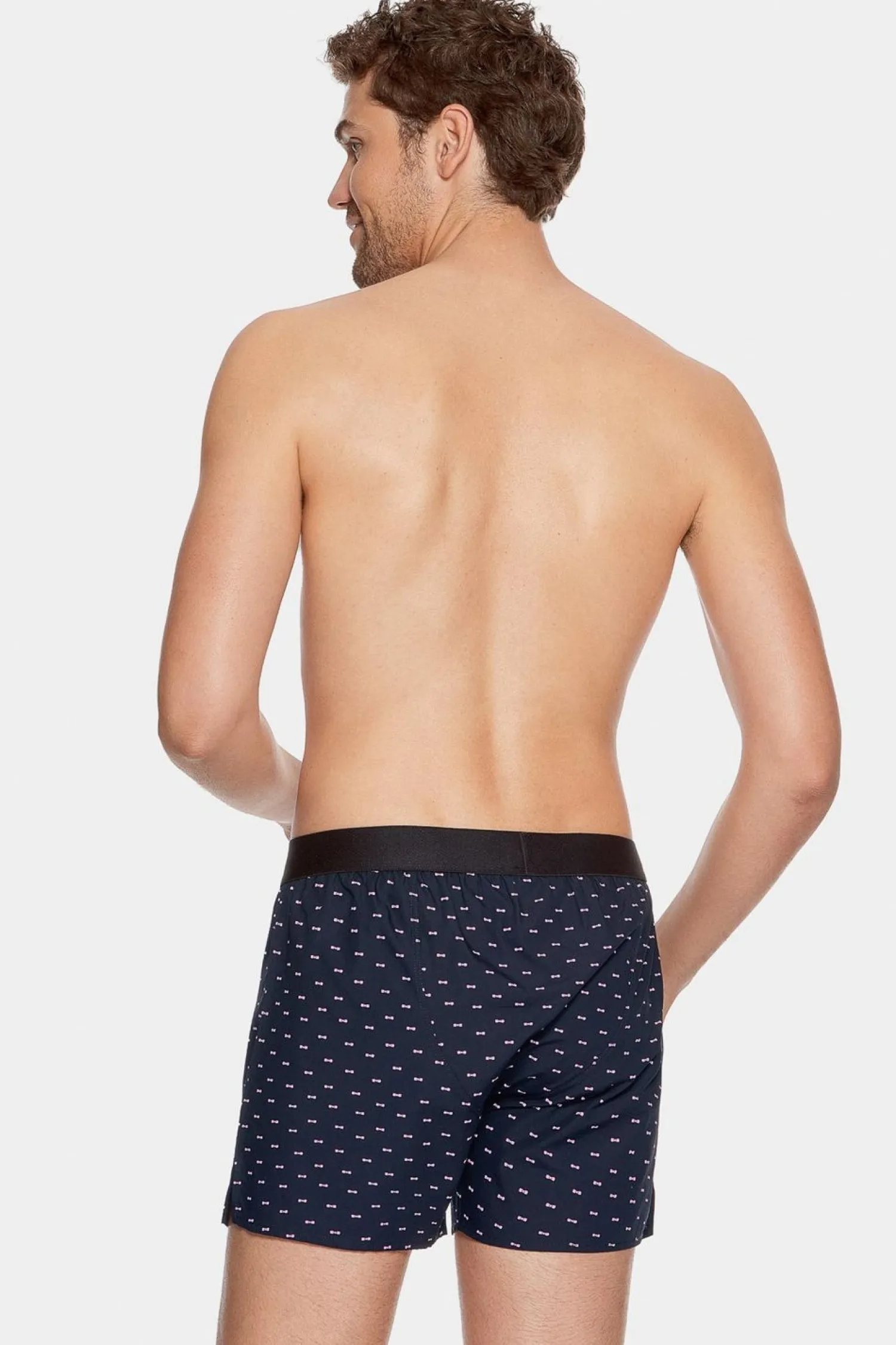 Discount Boxer A icro otif Noeud Papion arine Et Banc En Coton Homme Sous-Vêtements
