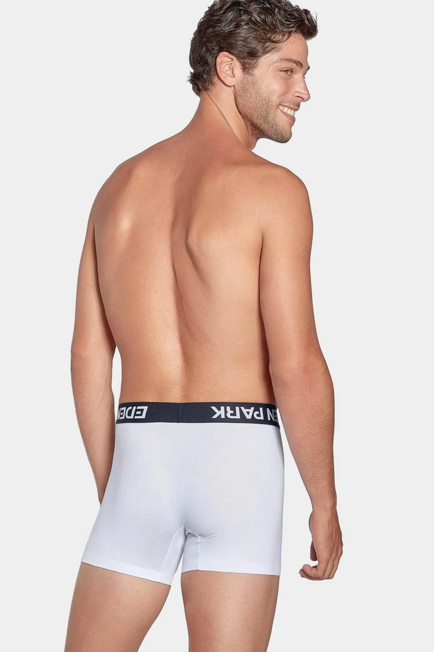 Sale Boxer Banc A Ceinture Eatique arine En Coton tretch Homme Sous-Vêtements