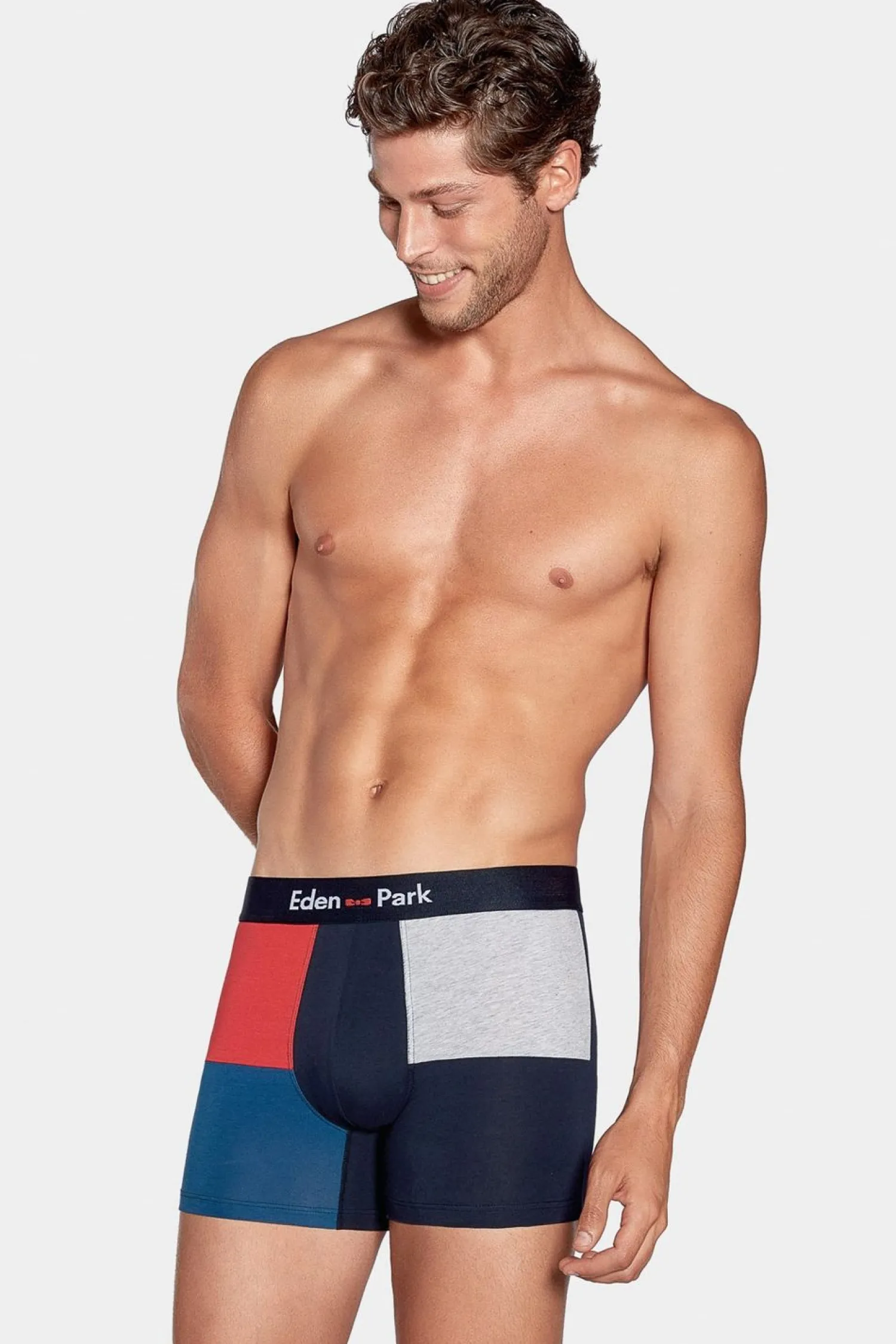 Clearance Boxer Coorbock arine Rouge Et Gri En Coton tretch Homme Sous-Vêtements
