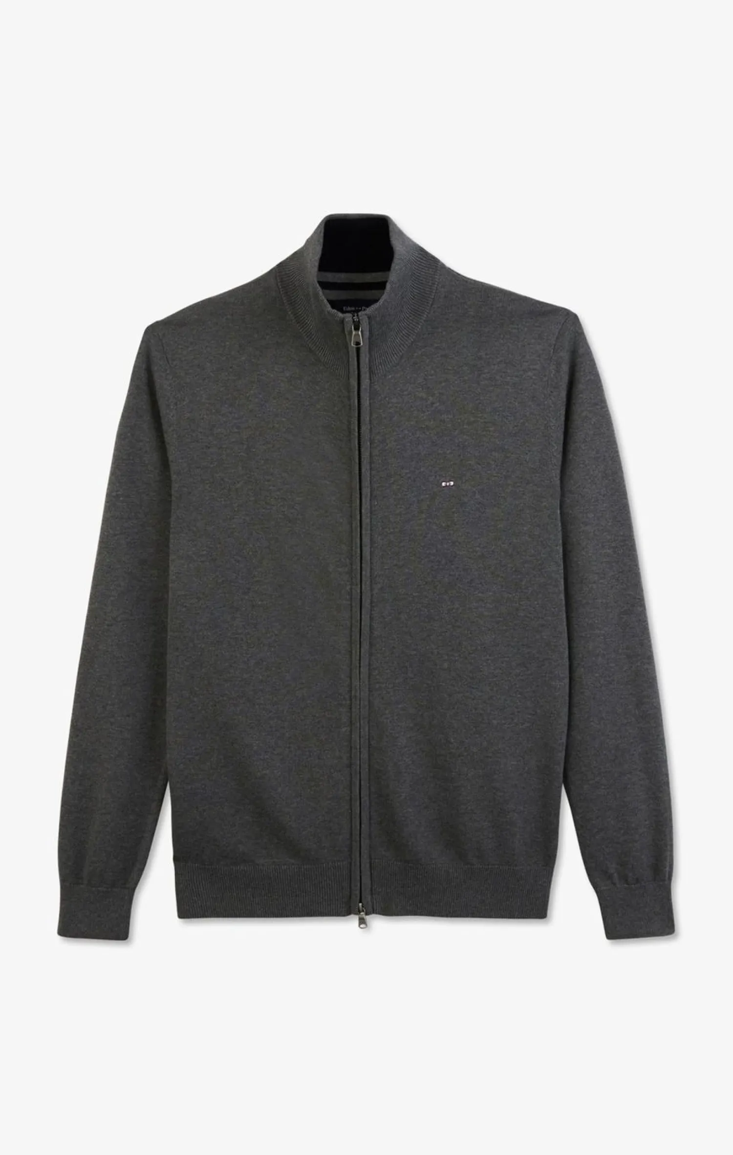 Sale Cardigan Gri Zippe En Coton Homme Cardigans