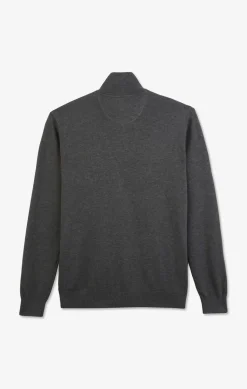 Sale Cardigan Gri Zippe En Coton Homme Cardigans