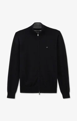 Sale Cardigan Noir Zippe En Coton Homme Cardigans