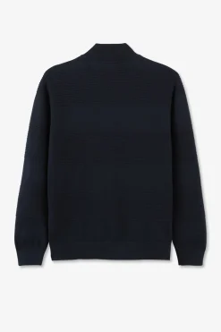 Sale Cardigan Zippe En Coton Marine A Jeux De Maille Enfant Enfant