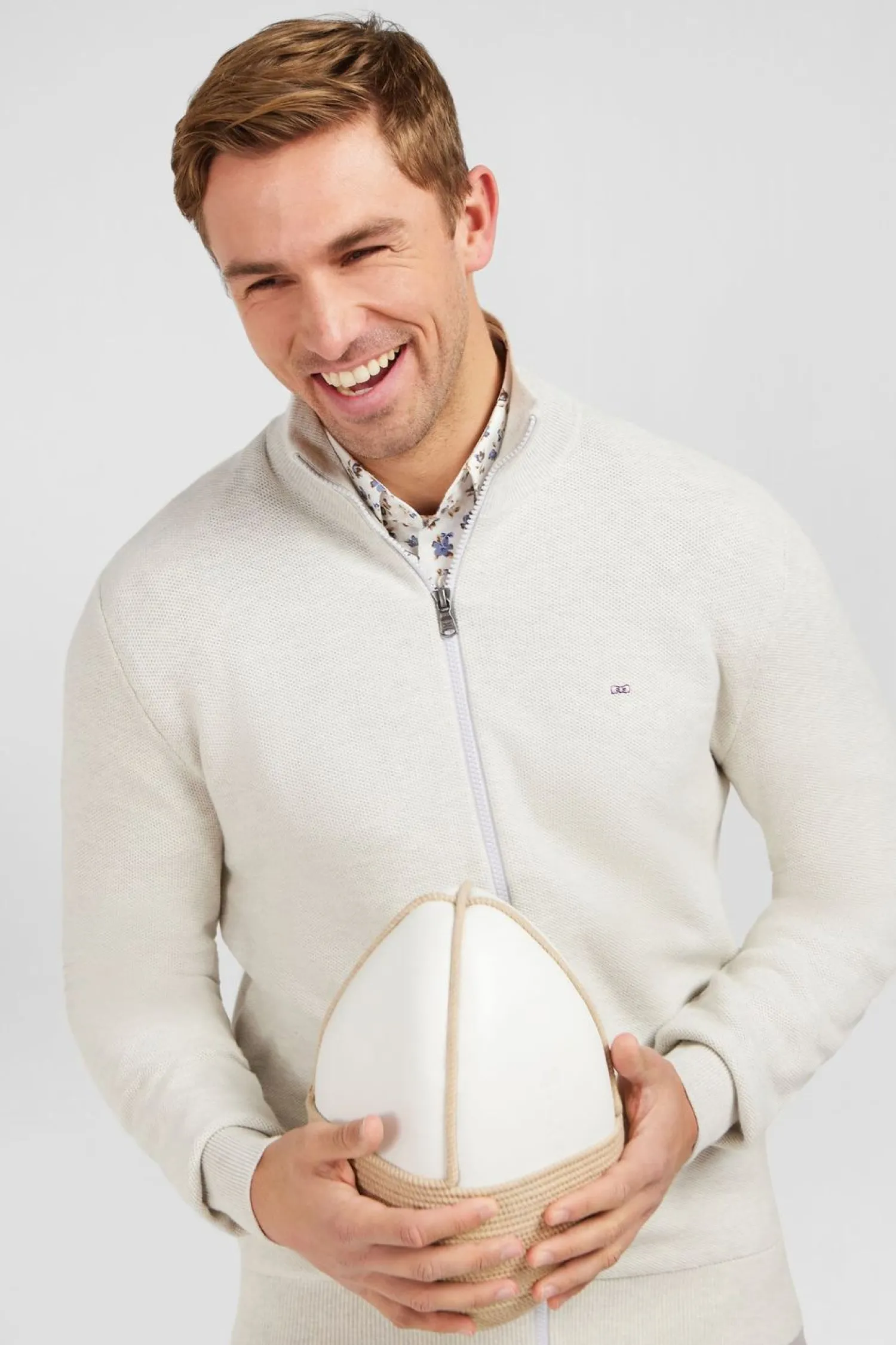 Sale Cardigan Zippe Gri Homme Cardigans