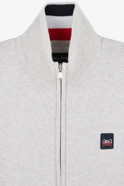 Hot Cardigan Zippe Gri En Coton Ebee Tricoore Homme Cardigans