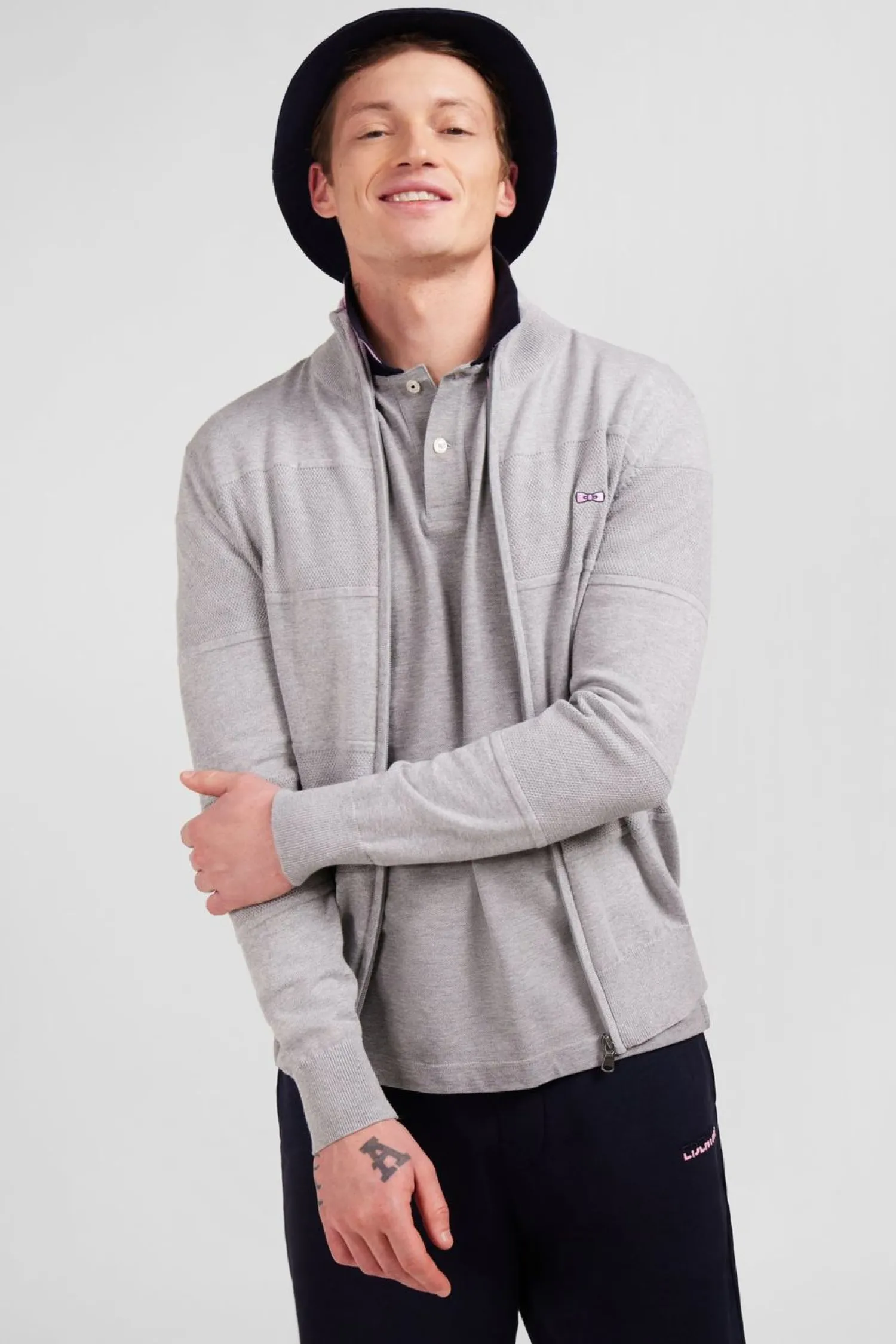 Online Cardigan Zippe Gri En Jeu De aie Homme Cardigans