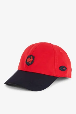 Best Casquette En Coton Bicolore Marine Et Rouge Embleme Coq Homme Casquettes