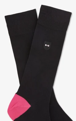 Chaussettes Montantes Noires Color-Block Homme Chaussettes