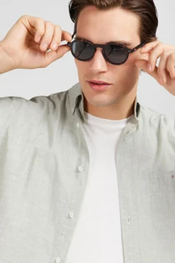 Best Cheie Beige Cair En Coton Dobby Homme Chemises