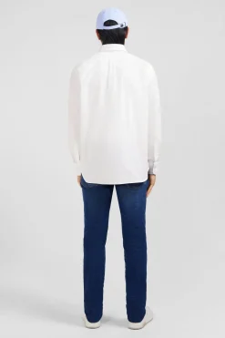 New Cheie Banche Unie En Coton Homme Chemises