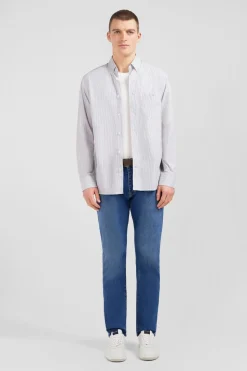 Hot Cheie Beue A Rayure Homme Chemises