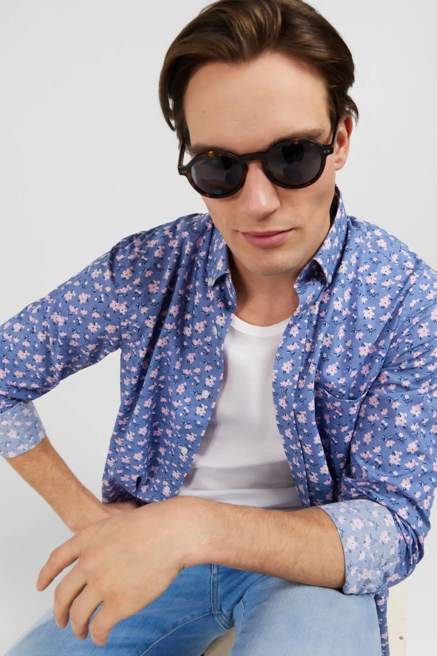Clearance Cheie Beue Ipriee Excuif Feur Homme Chemises