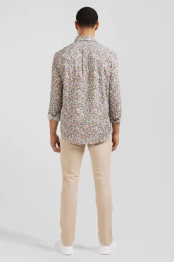 Outlet Cheie En Coton Iprie Ecru Coupe Reguar Homme Chemises