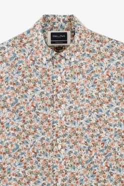 Outlet Cheie En Coton Iprie Ecru Coupe Reguar Homme Chemises