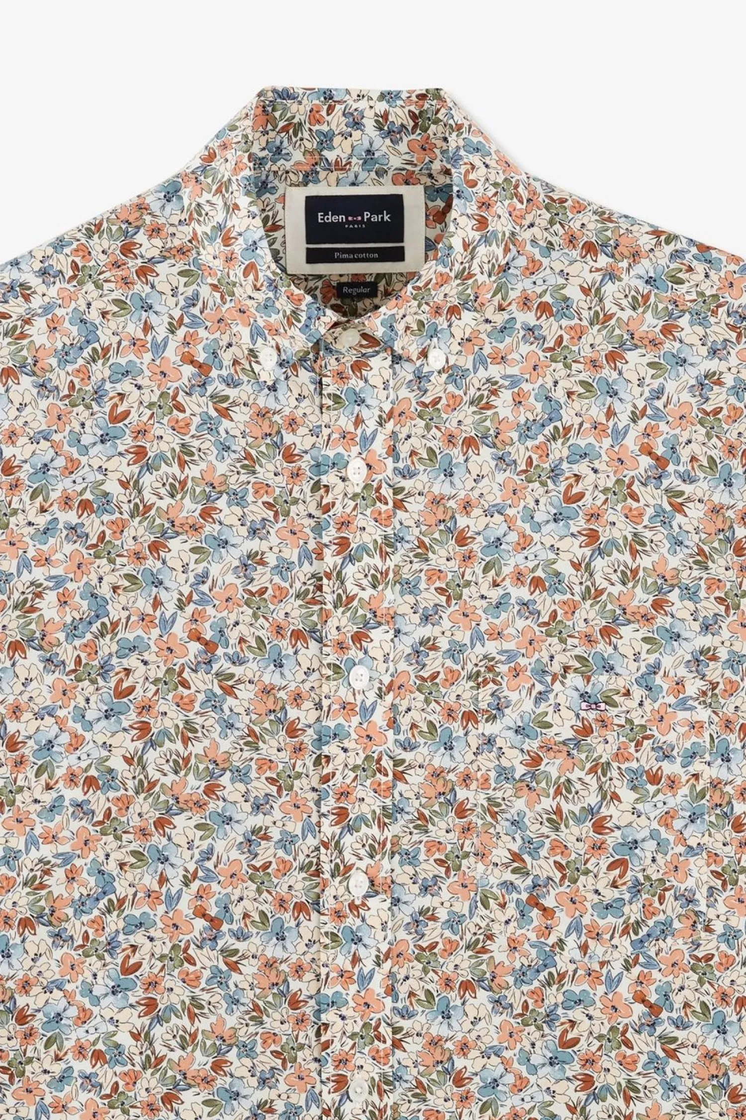 Outlet Cheie En Coton Iprie Ecru Coupe Reguar Homme Chemises