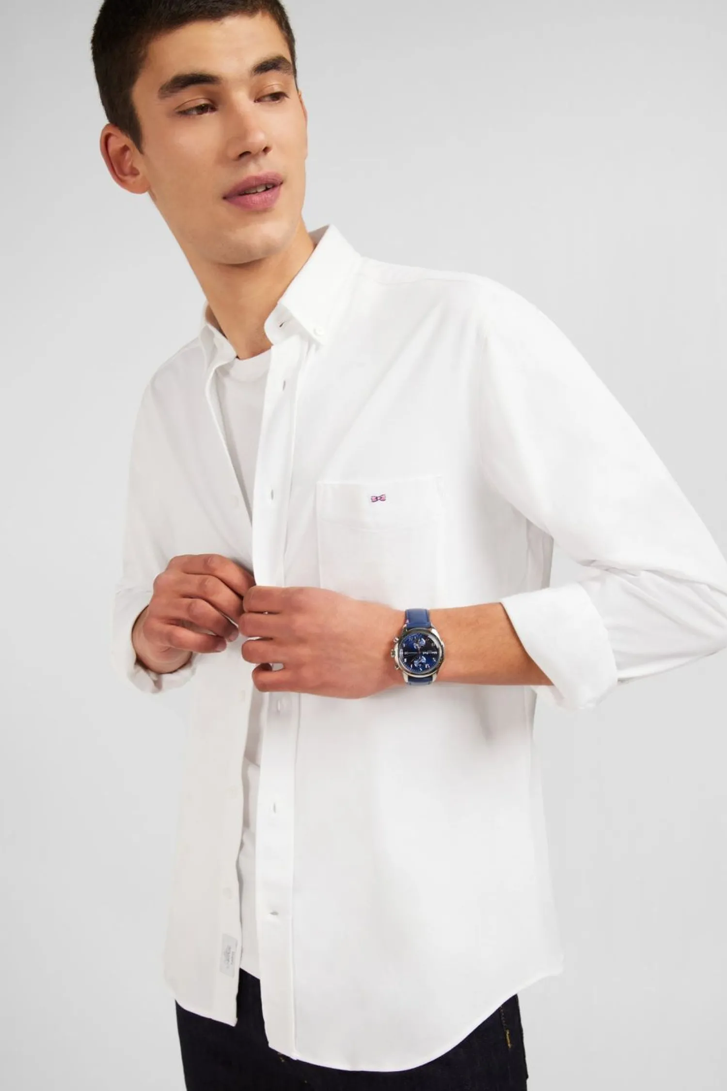 Hot Cheie En Coton Pinpoint Banc Homme Chemises