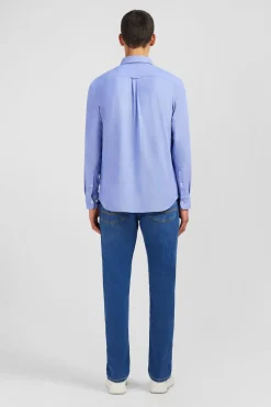 Hot Cheie En Coton Pinpoint Beu Homme Chemises