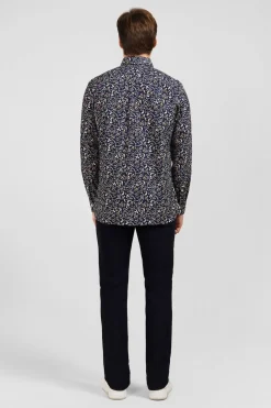 Sale Cheie En Popeine Beu Fonce Ipriee Feuiage Homme Chemises