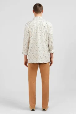 Discount Cheie En Popeine Ecru Ipriee Feuiage Homme Chemises