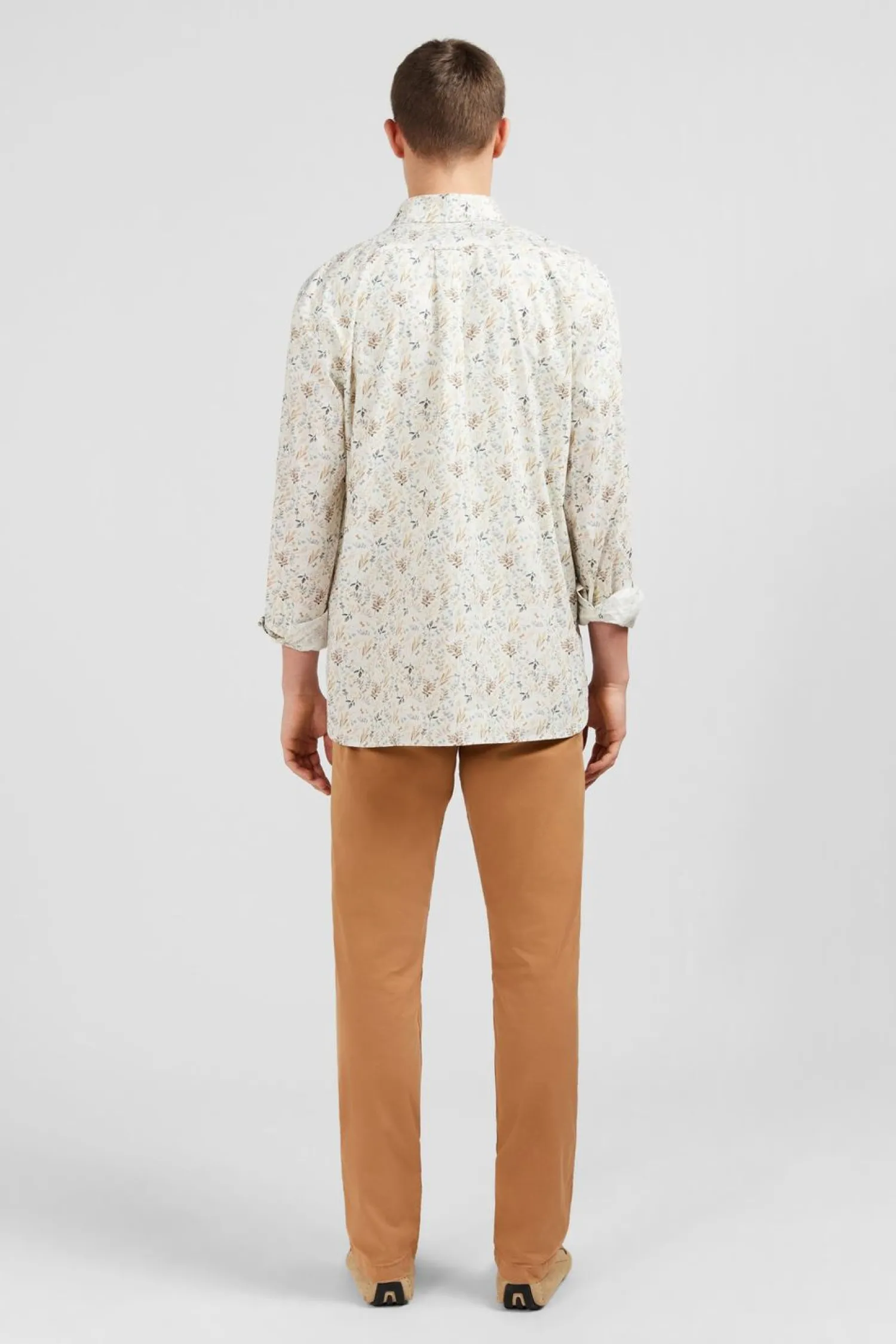 Discount Cheie En Popeine Ecru Ipriee Feuiage Homme Chemises
