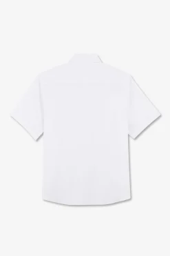 Online Chemise Manches Courtes Blanche Coupe Oversized Femme Chemises