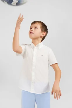 Sale Chemise Manches Courtes En Coton Blanc Enfant Enfant