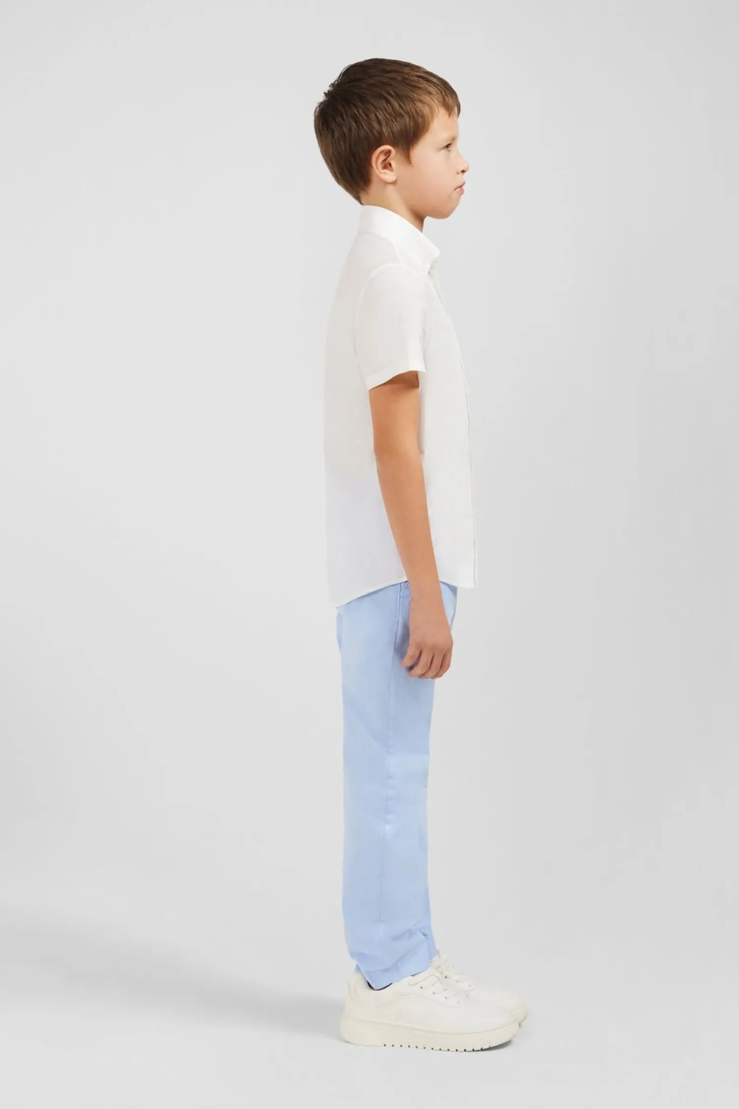 Sale Chemise Manches Courtes En Coton Blanc Enfant Enfant