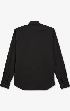 Clearance Cheie Noir i En Popeine tretch Homme Chemises