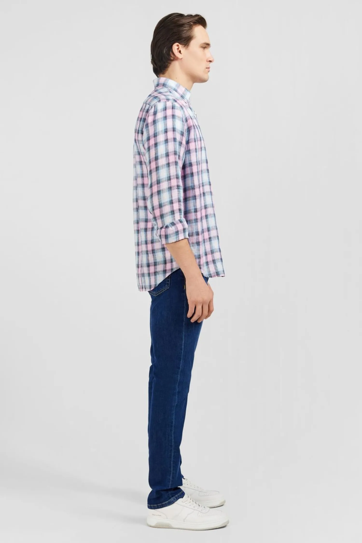 Clearance Cheie Roe A Carreaux Homme Chemises