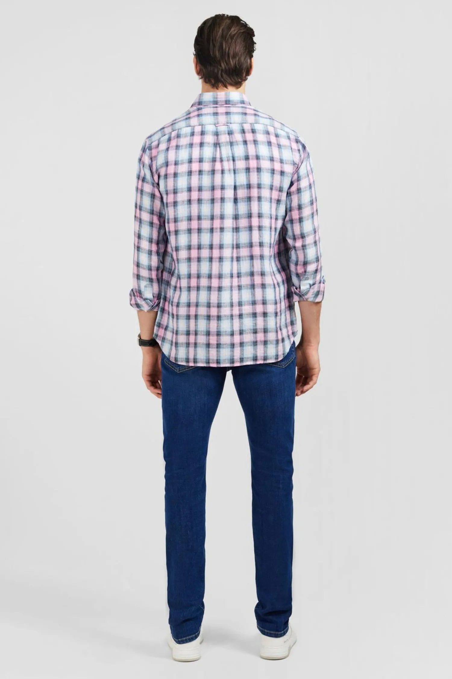 Clearance Cheie Roe A Carreaux Homme Chemises