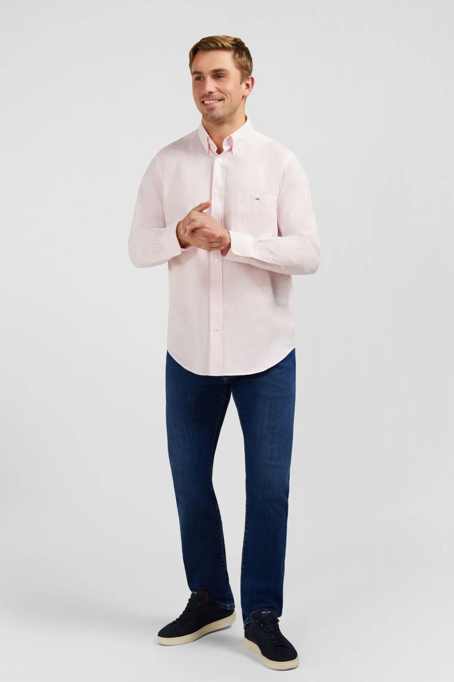 Clearance Cheie Roe En Coton Dobby Homme Chemises