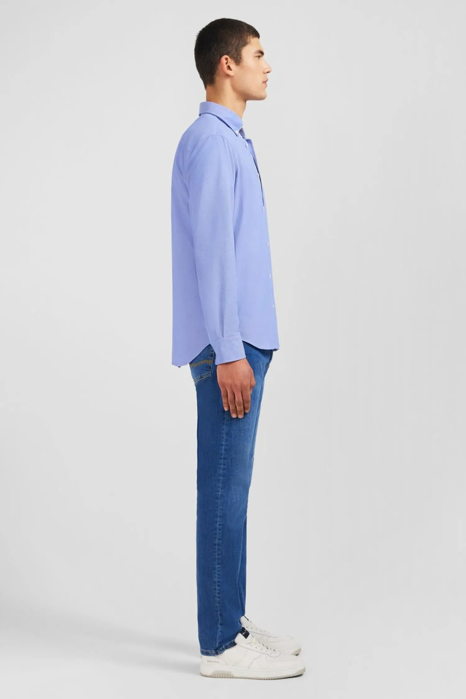 Clearance Cheie i En Coton Pinpoint Beu Homme Chemises