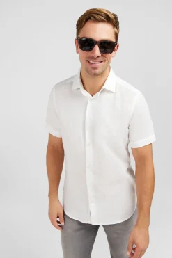Online Cheiette Banche A Detai Excuif Feuri Homme Chemisettes