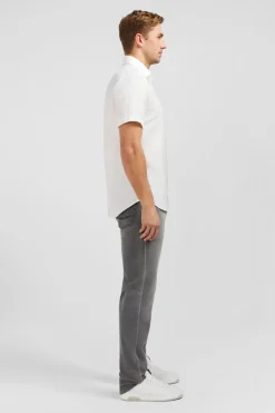Online Cheiette Banche A Detai Excuif Feuri Homme Chemisettes