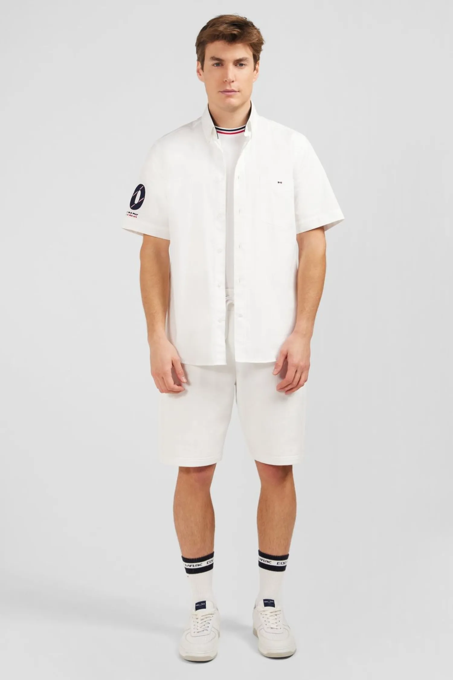 Outlet Cheiette Banche Brodee Xv De France Homme Chemisettes