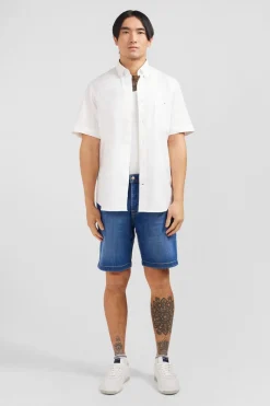 New Cheiette Banche Unie En Coton Homme Chemisettes