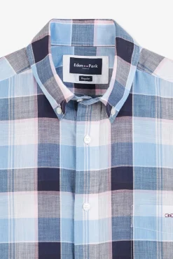 Sale Cheiette Beue A Carreaux Homme Chemisettes