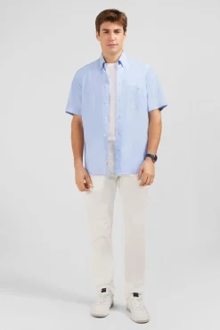 Sale Cheiette Beue En Coton Dobby Homme Chemisettes
