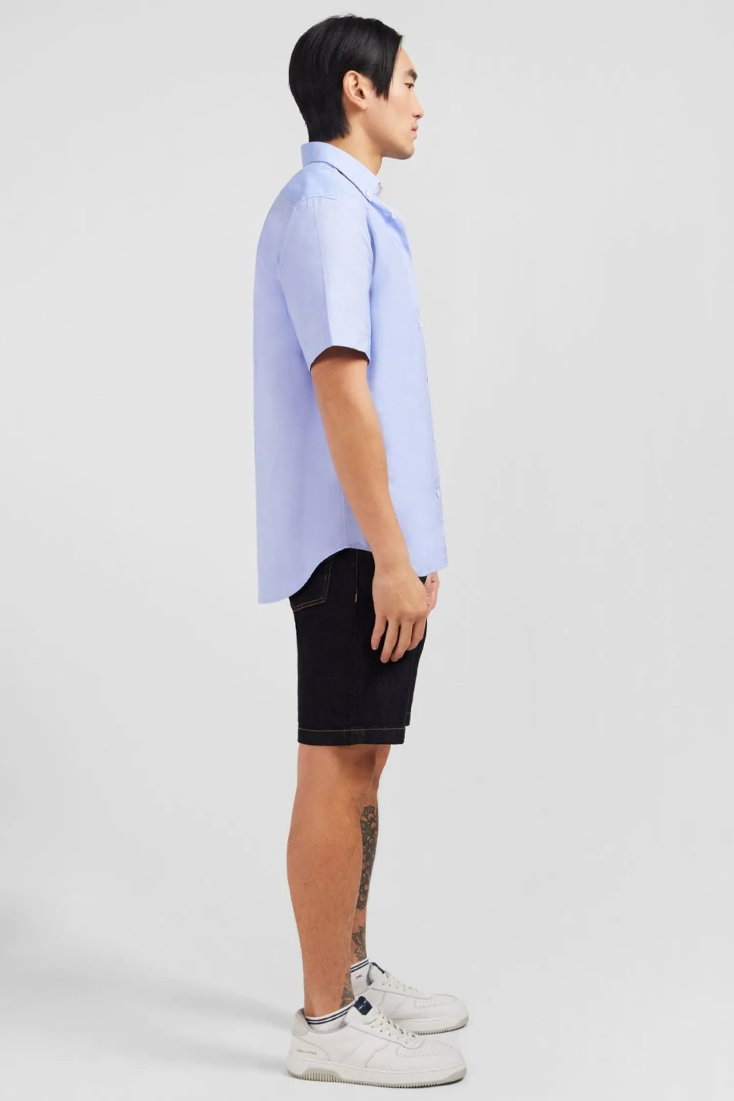 Discount Cheiette Beu Unie En Coton Homme Chemisettes