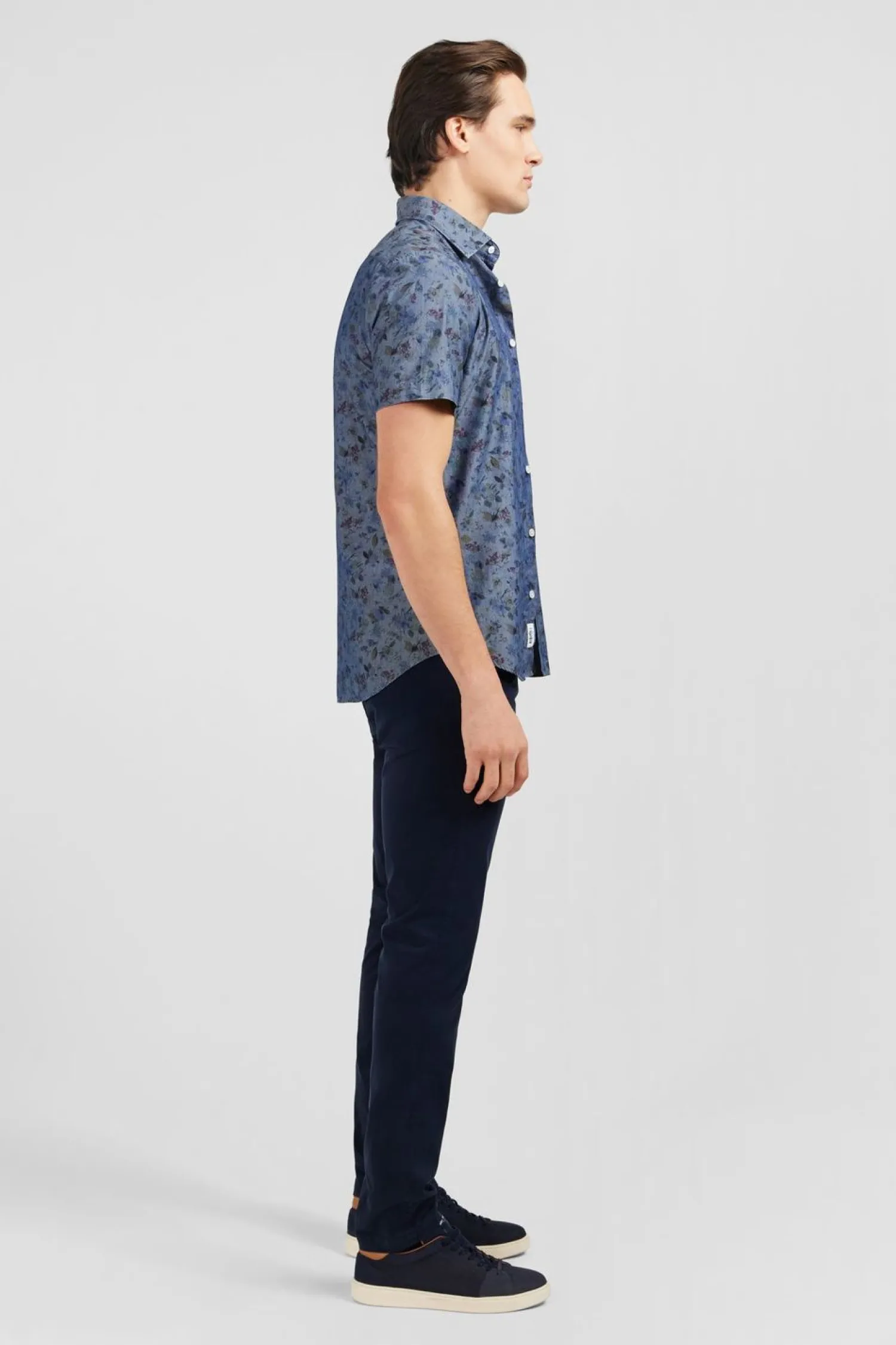 Clearance Cheiette En Deni A otif Feur Et Feuie Homme Chemisettes
