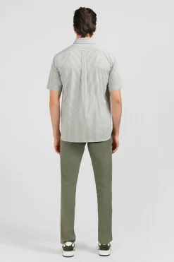 Outlet Cheiette Kaki A Rayure Homme Chemisettes